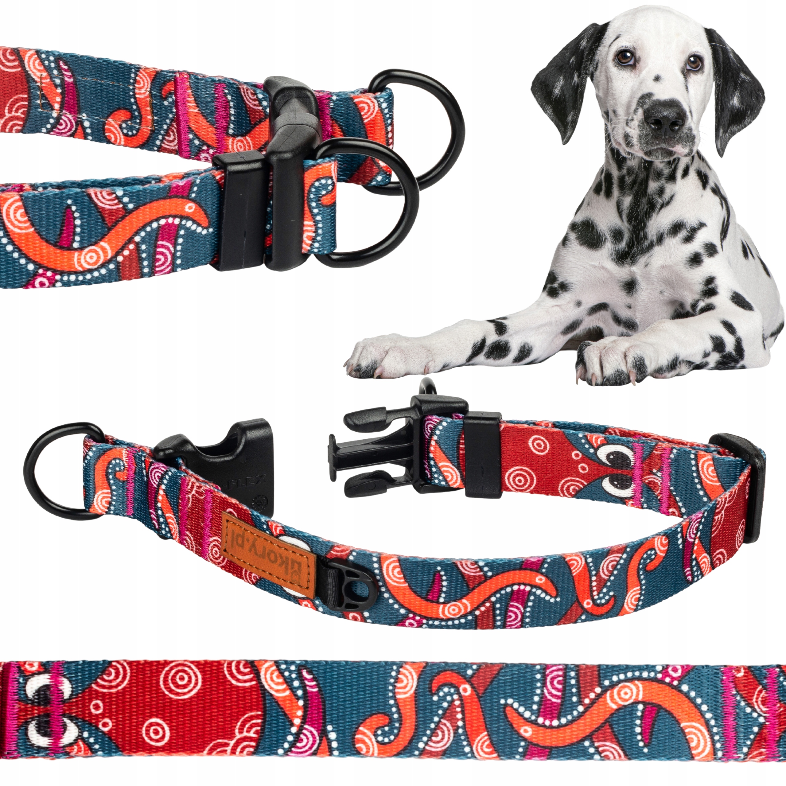 Levně Široký Obojek silná Bezpečná páska velký pes XL 30 mm Ukory desingerská