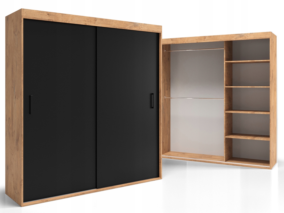 Skříň Šatní skříň 110x220 Posuvné dveře Deska 18 mm Police Tyče VSZ01