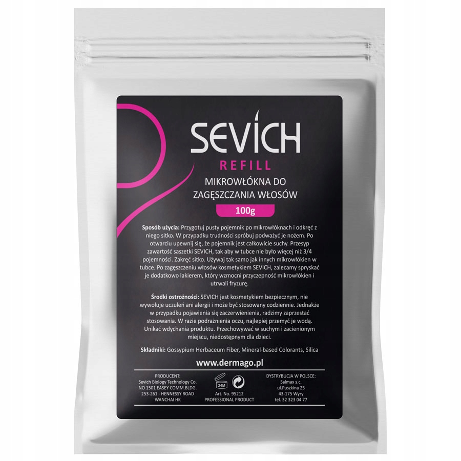 Sevich 100g Maskovací pudr pro řídké vlasy, alopecie v sáčku