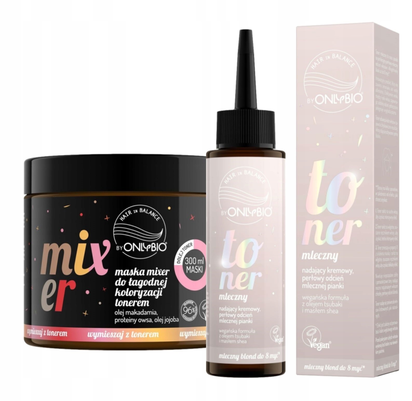 Onlybio Toner na vlasy Mléčná barva Maska Mixer Set