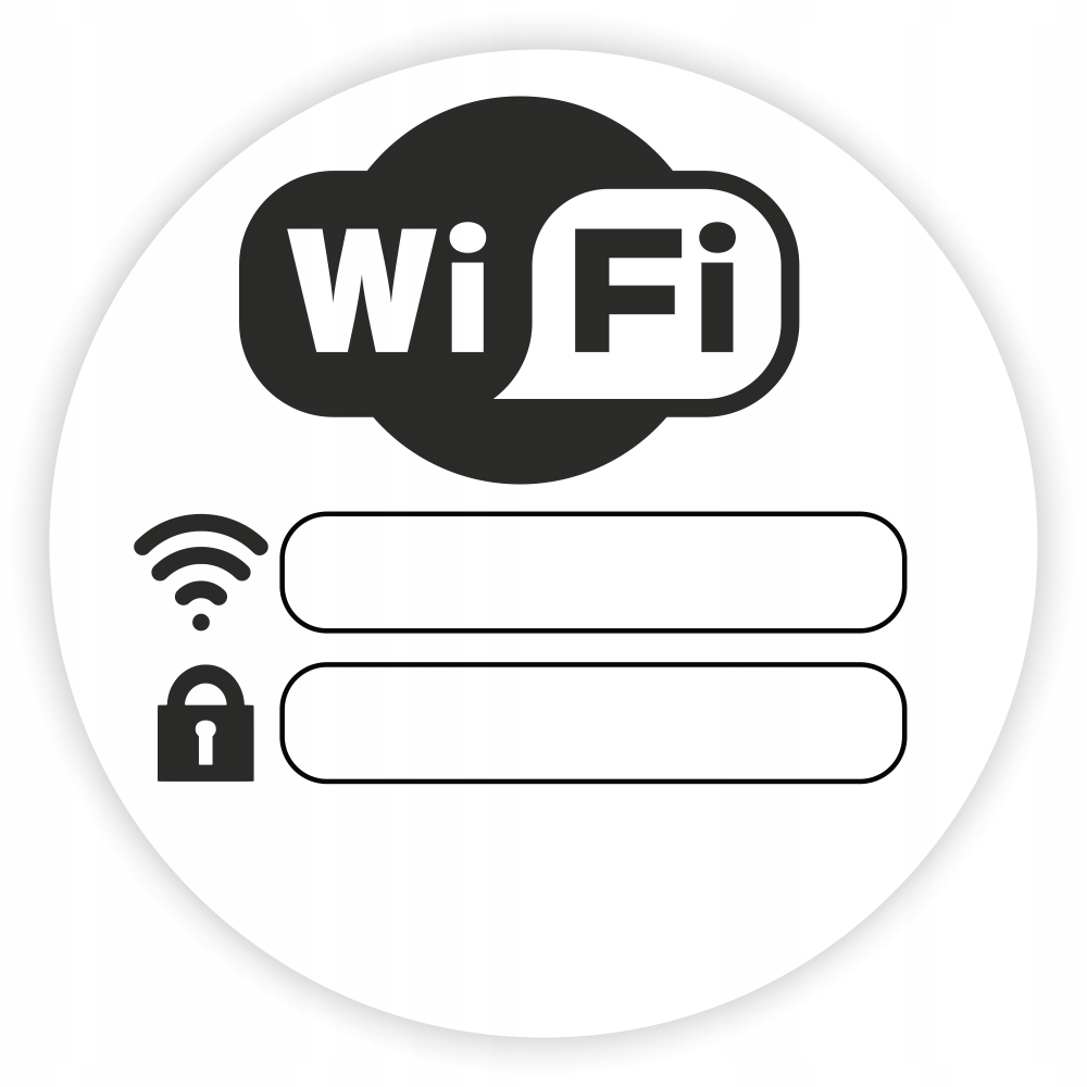 

Naklejka informacyjna Free Wifi biała okrągła 20cm