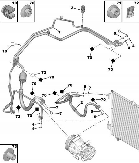 ORING USZCZELKA KLIMATYZACJI CITROEN PEUGEOT 6460AY Numer katalogowy części MT1110