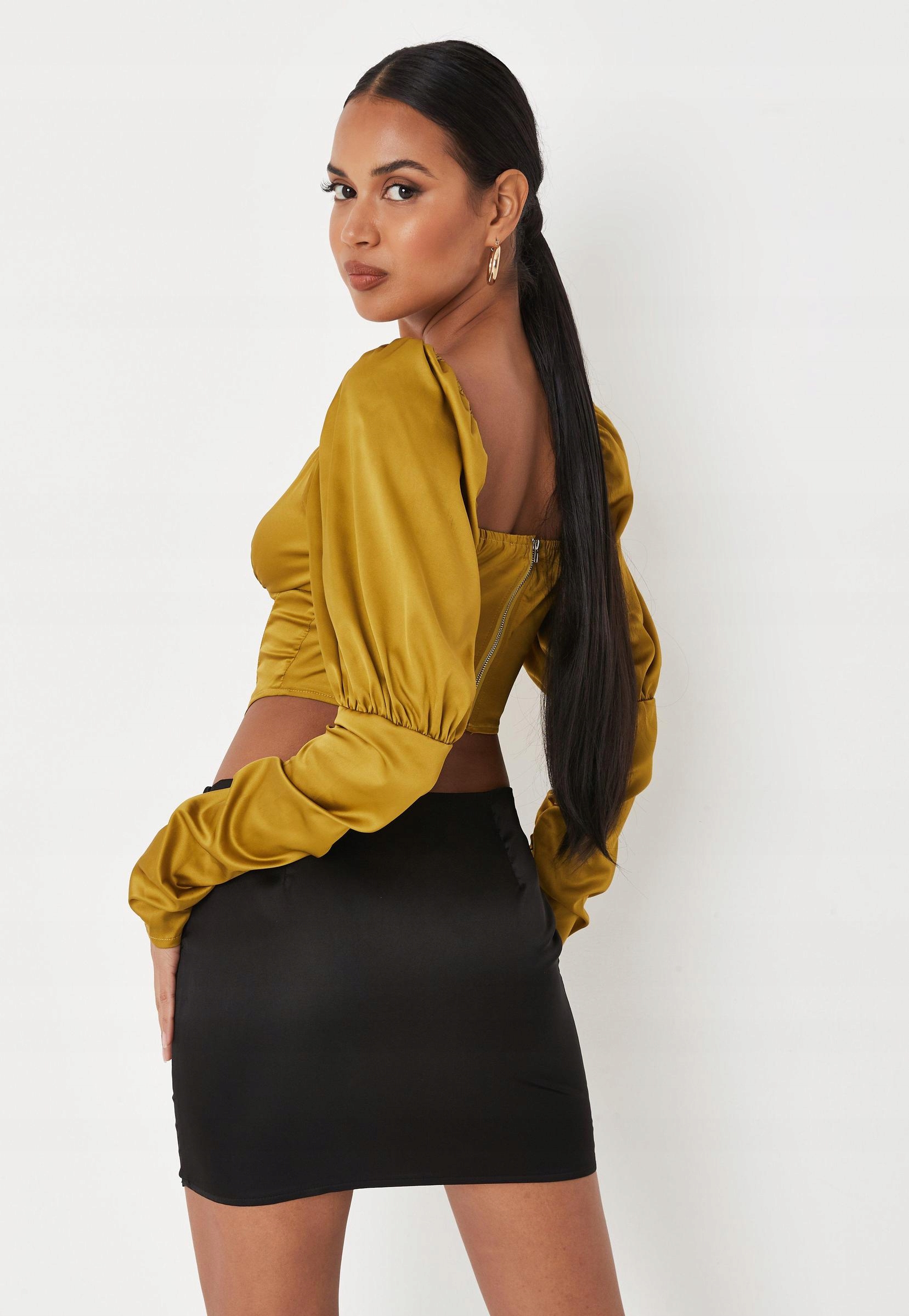 NO515 TOP GORSETOWY SATYNOWY MISSGUIDED 34 Wzór dominujący bez wzoru