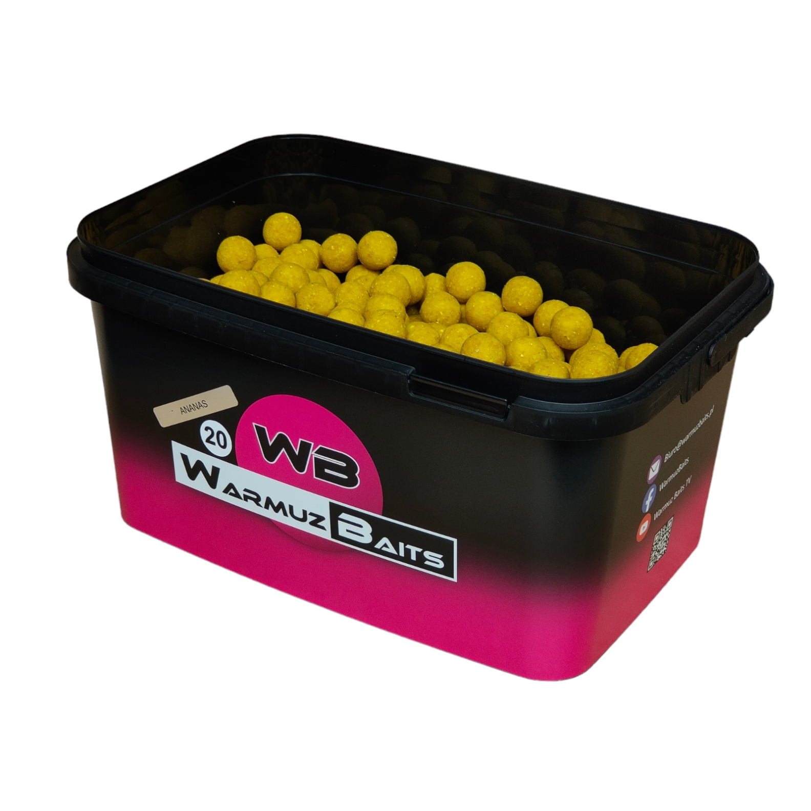 Boilies Warmuz Baits Ananas 3kg 20mm Kbelík na kapry a amury