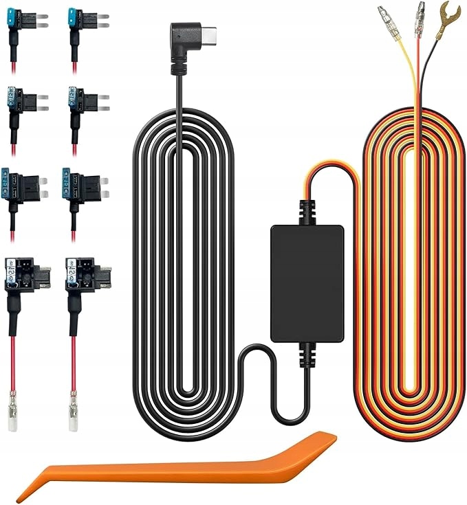 Wolfbox Zestaw Hardwire do Kamery Samochodowej, Uniwersalny Kabel Zasilający do Wszystkich Modeli