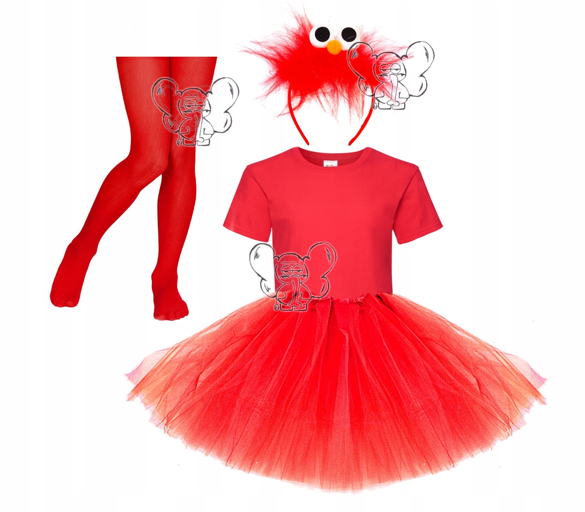 KOSTIUM STRÓJ ELMO ELMA ŚWIAT SEZAMKOWA 128 40cm Marka inna marka