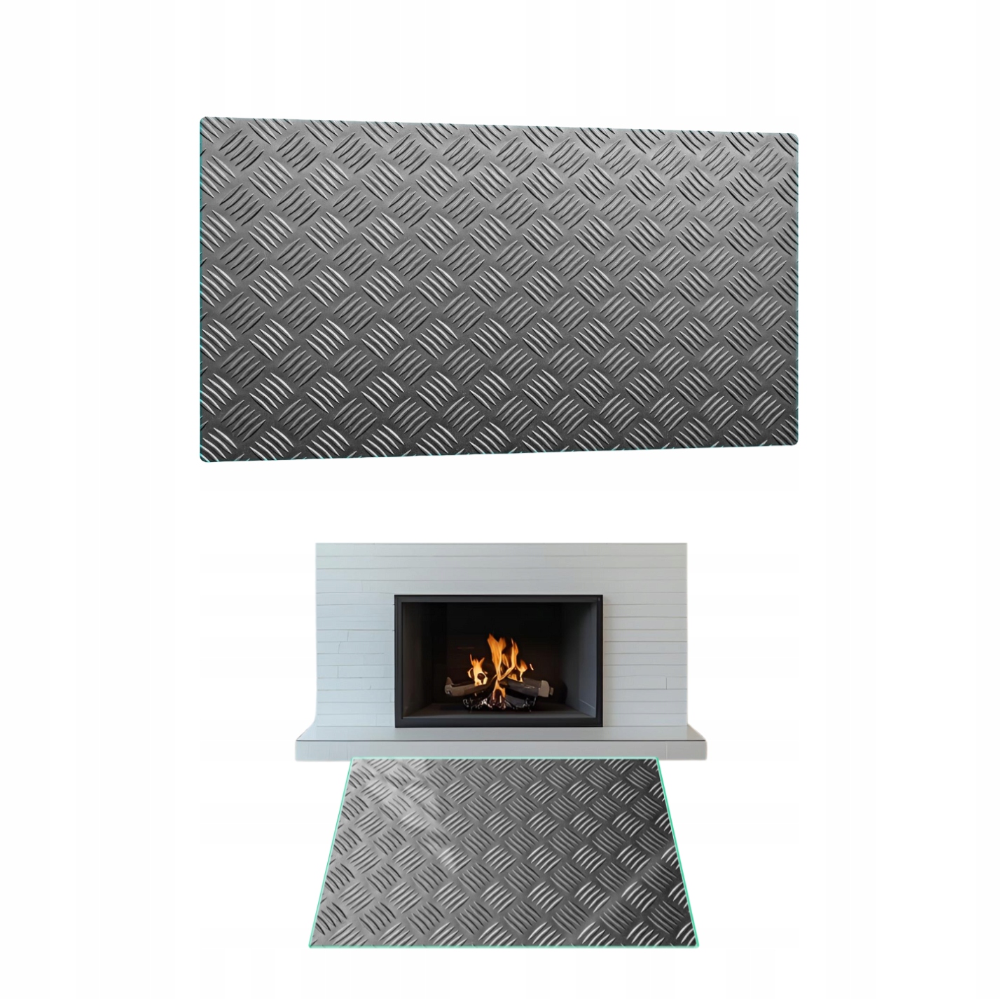 Sklo Pod Krb Tvrzené Sklo Podstavec Rozměr 70x52cm Grafika Kov