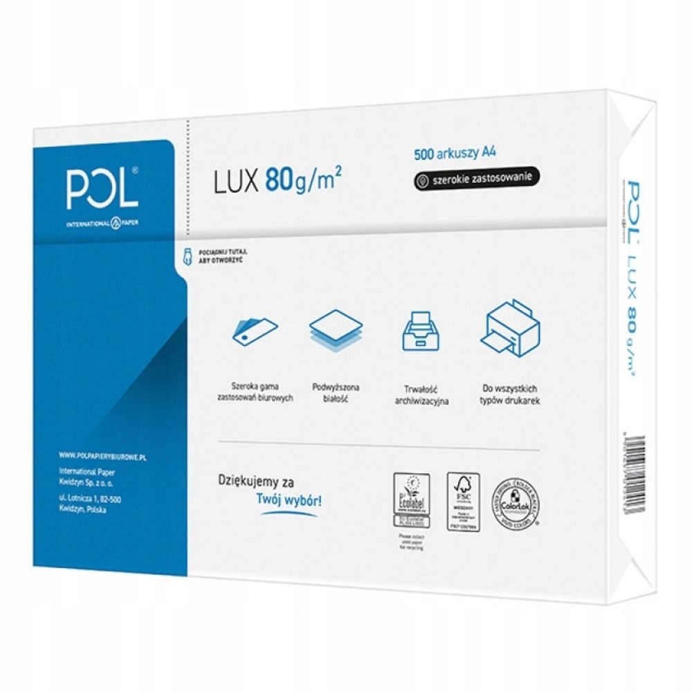 PAPIER KSERO DO DRUKAREK POLLUX A4 2500 ark 5 RYZ Kod producenta XA4PL