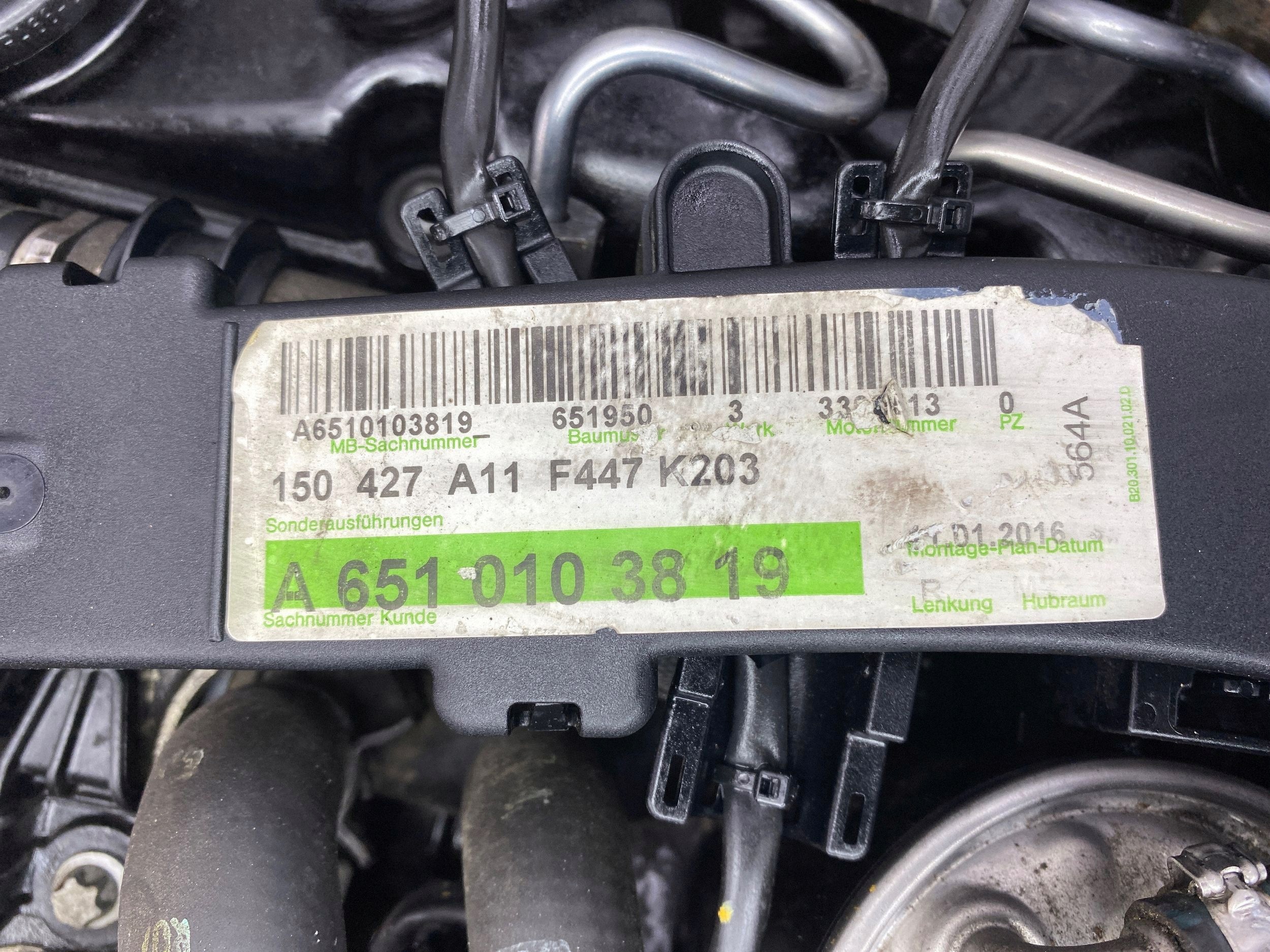 engine complete 651950 Mercedes Vito V250 BlueTEC W447 2.2 CDI 651.950