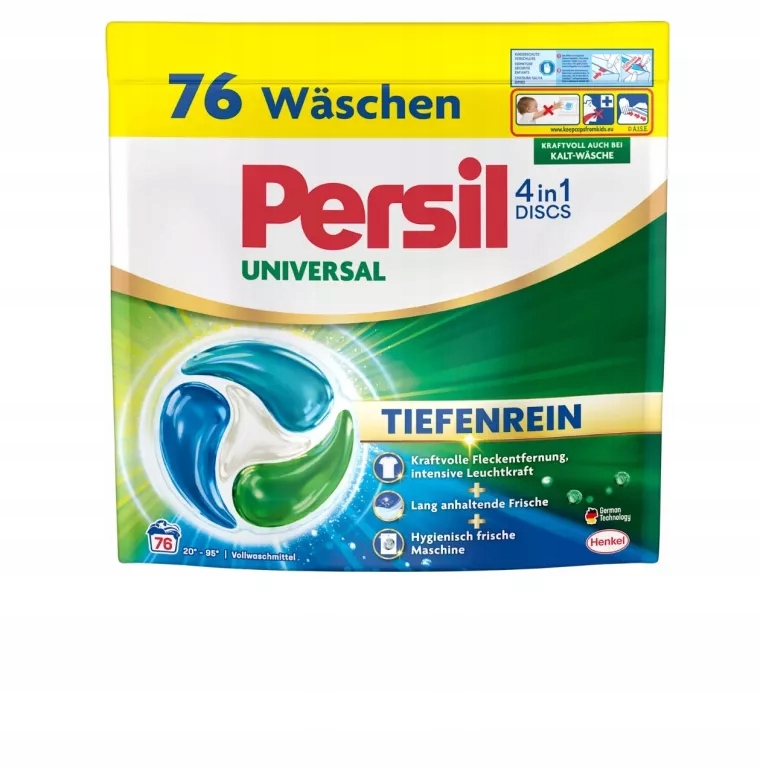 Niemiecki Persil Universal 4 W 1 Discs Kapsułki Do Prania 76 Szt.