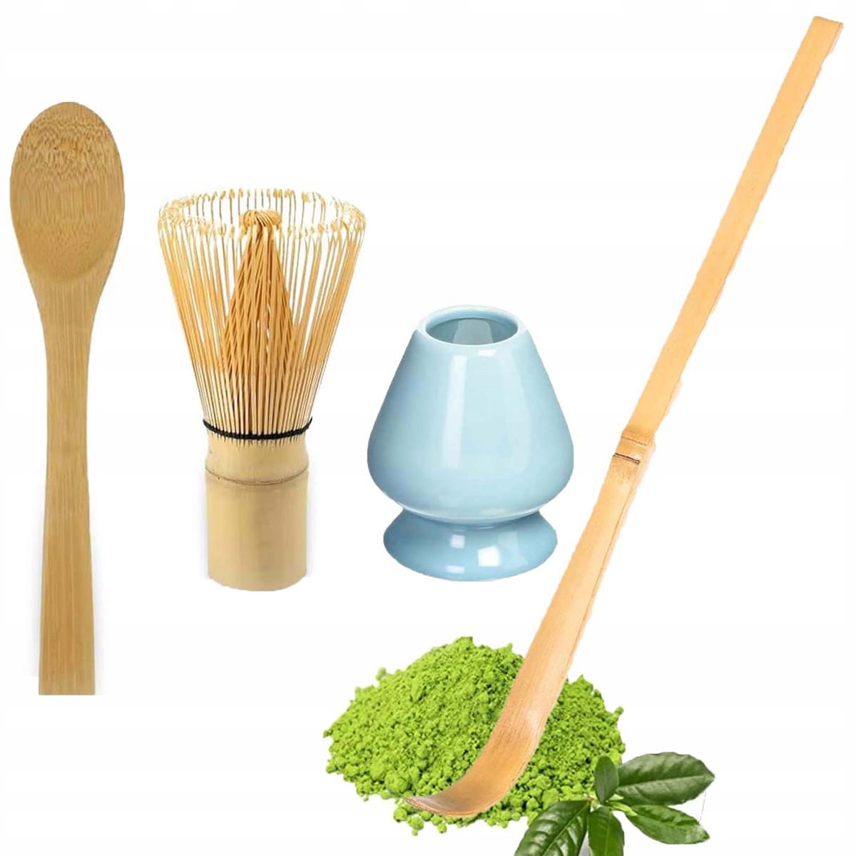 Levně Sada Na Čajová Metla S Metličkou Matcha Chasen Z Bambusu Matcha Tools