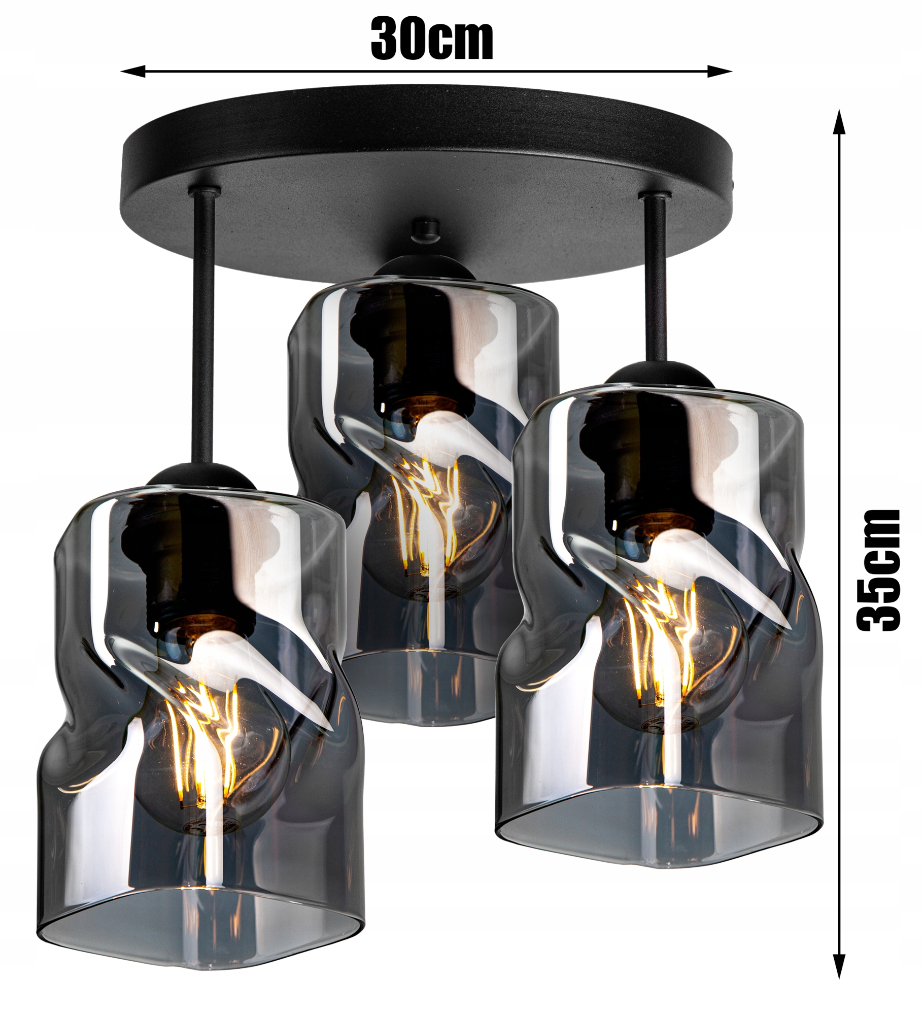 SZKLANA LAMPA WISZĄCA SUFITOWA ŻYRANDOL PLAFON LED Kolekcja LOFT