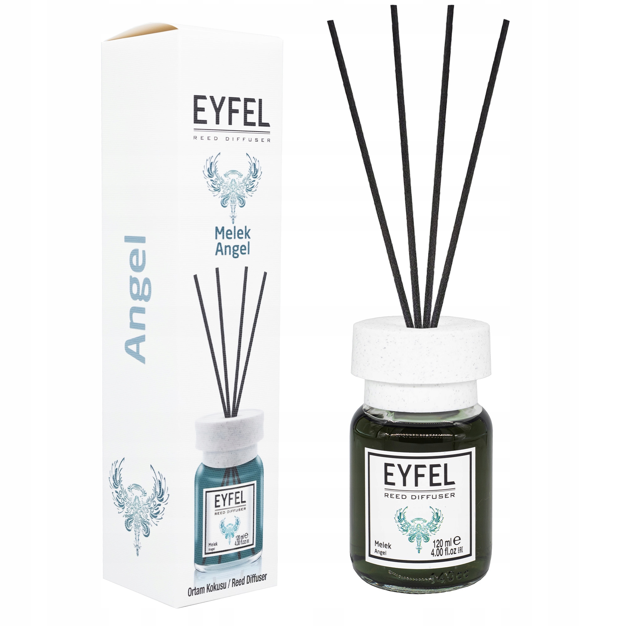 EYFEL SZKLANY DYFUZOR ZAPACHOWY Z PATYCZKAMI 120 ML ANIOŁ ZAPACH DO DOMU