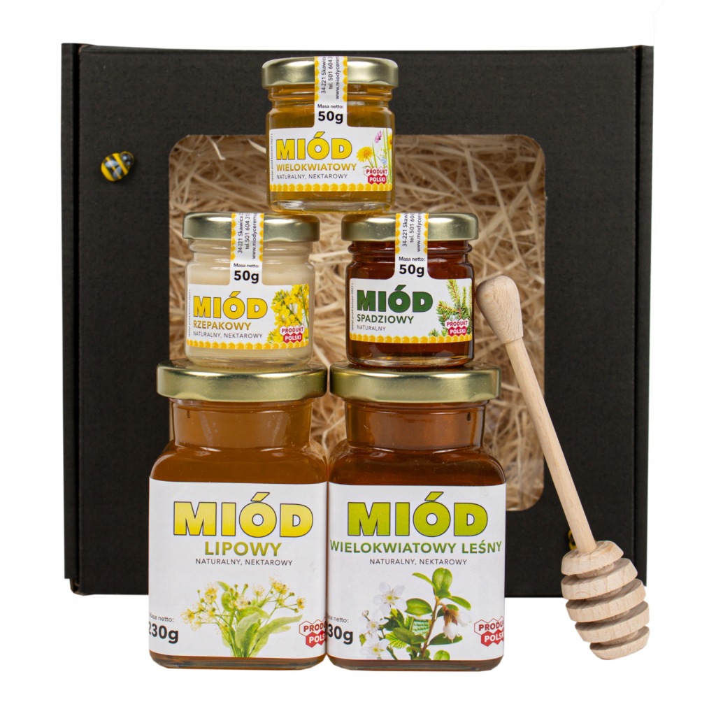 Dárek Koš na narozeniny Sada 5 medů na Den Prarodičů Mámy tatínka