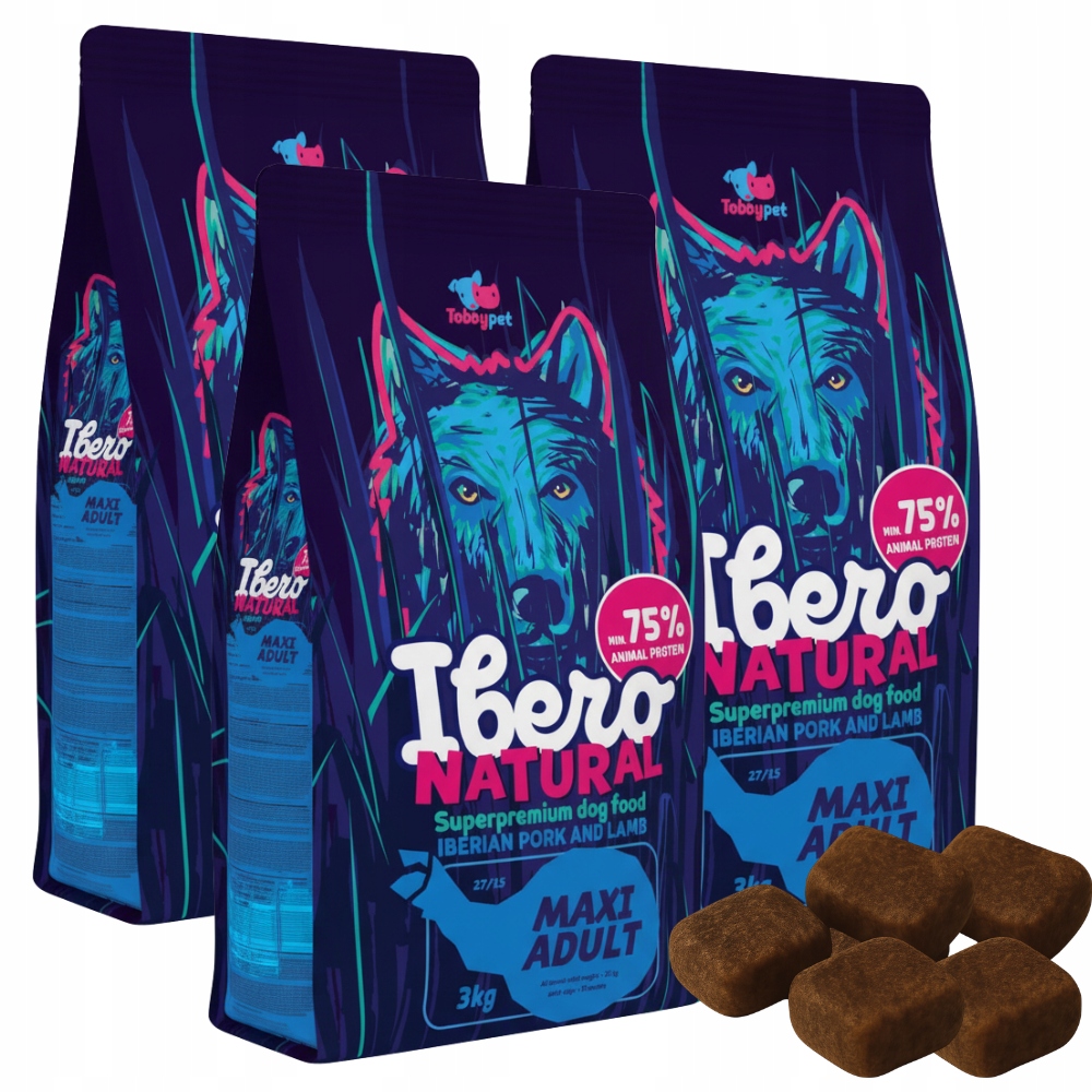 Suché krmivo pro psy velkých plemen 9 kg Ibero Natural Maxi Adult hypoalergenní