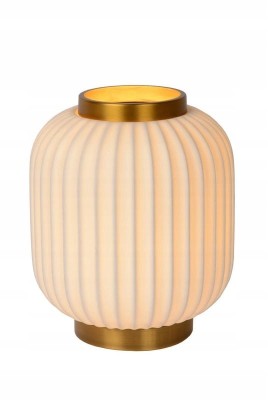 Lucide Gosse stolová lampa porcelánová bielo-zlatá E14 40W 24cm IP20