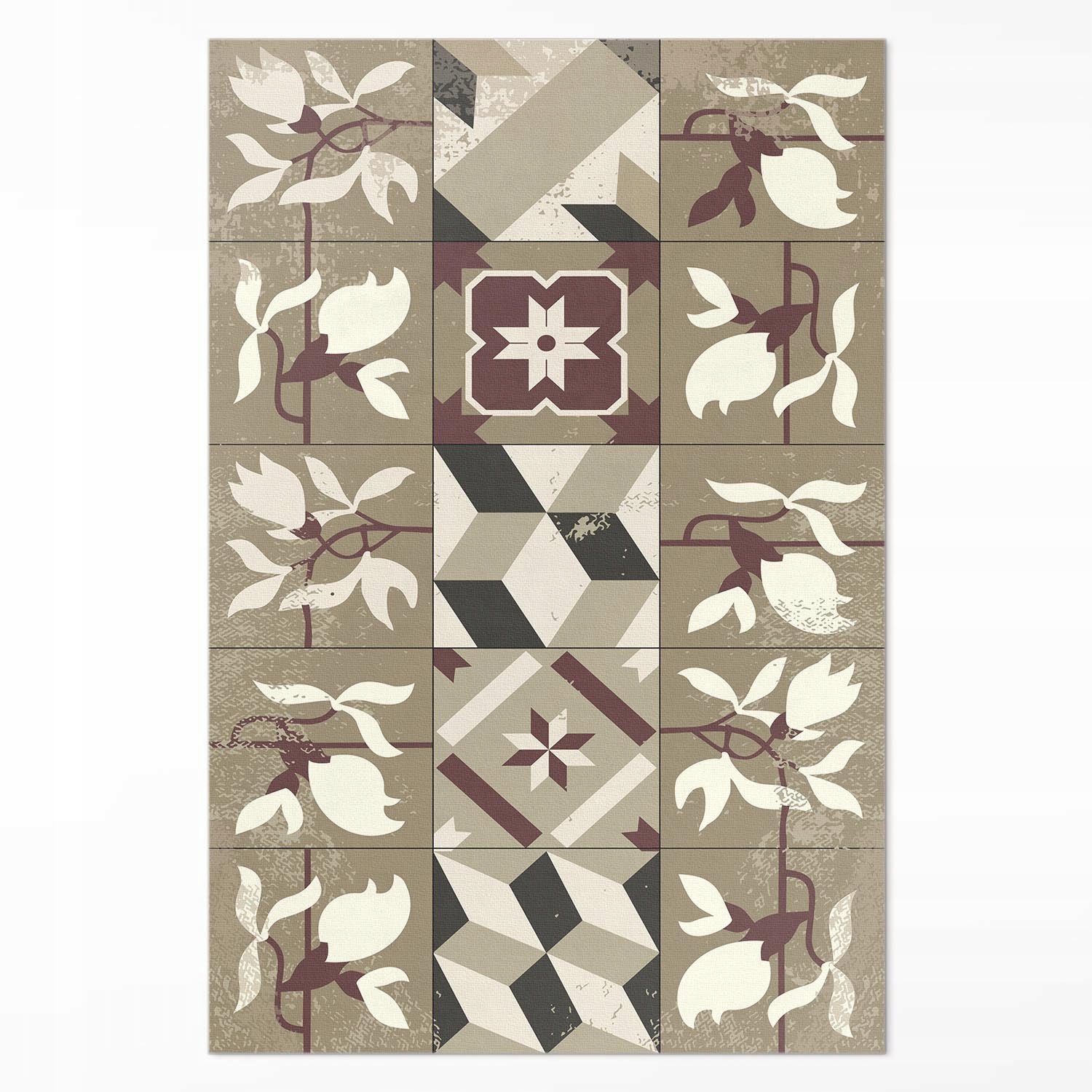 Dekoračný vinylový koberec dlaždice magnólia dekoratívna mozaika 100x150 cm