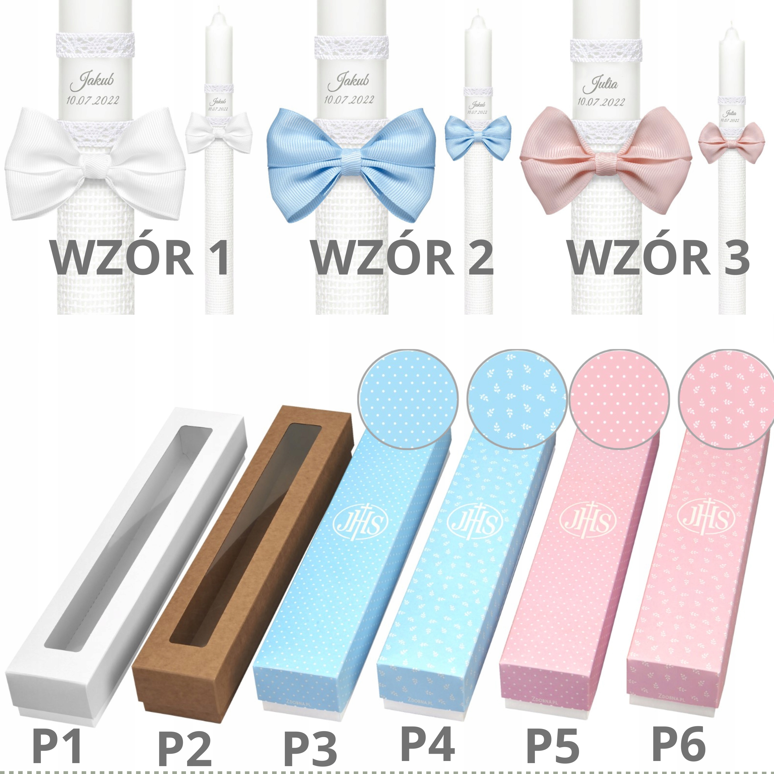 ŚWIECA GROMNICA DO CHRZTU SZATKA NA CHRZEST PAMIĄTKA CHRZTU ŚWIĘTEGO Rodzaj zestaw