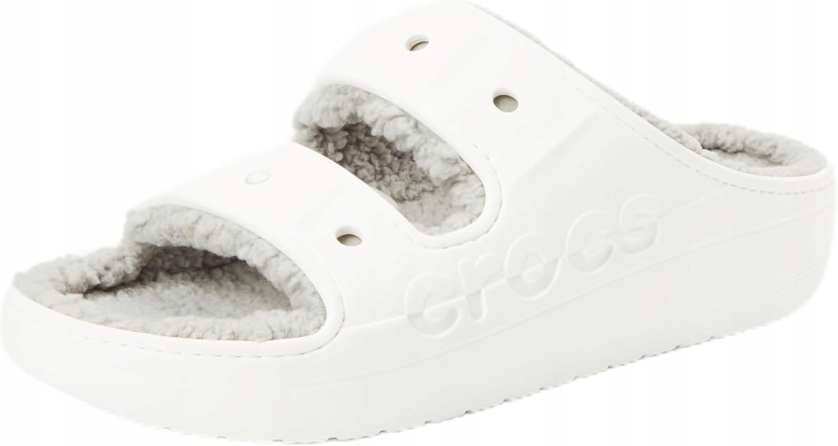 Crocs Pánské Pantofle Bílé S Kožešinou Komfortní 48 6IA