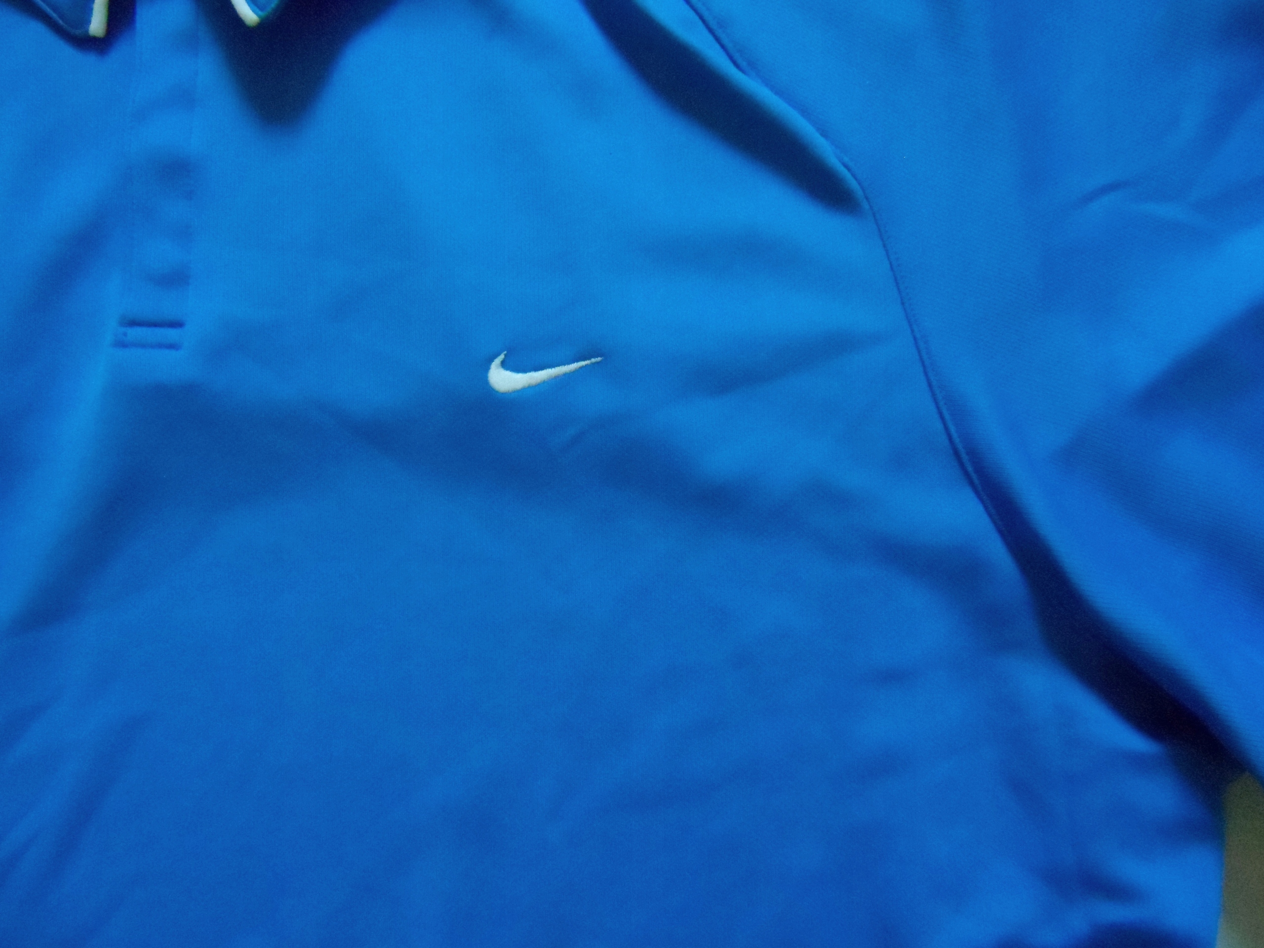 NIKE CAŁKIEM jak NOWA NIEBIESKA POLO KOSZULKA L XL Rękaw krótki rękaw
