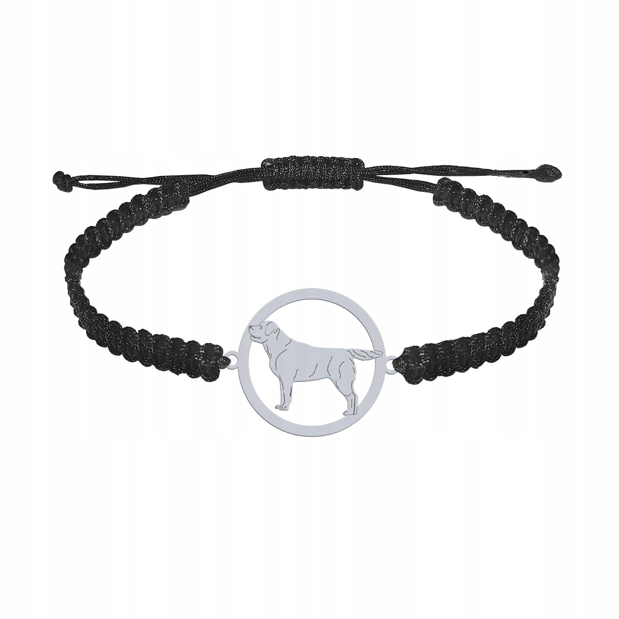 Stříbrný náramek s labradorským retrívrem 925 Makramé Dárek Gravírování Bonus