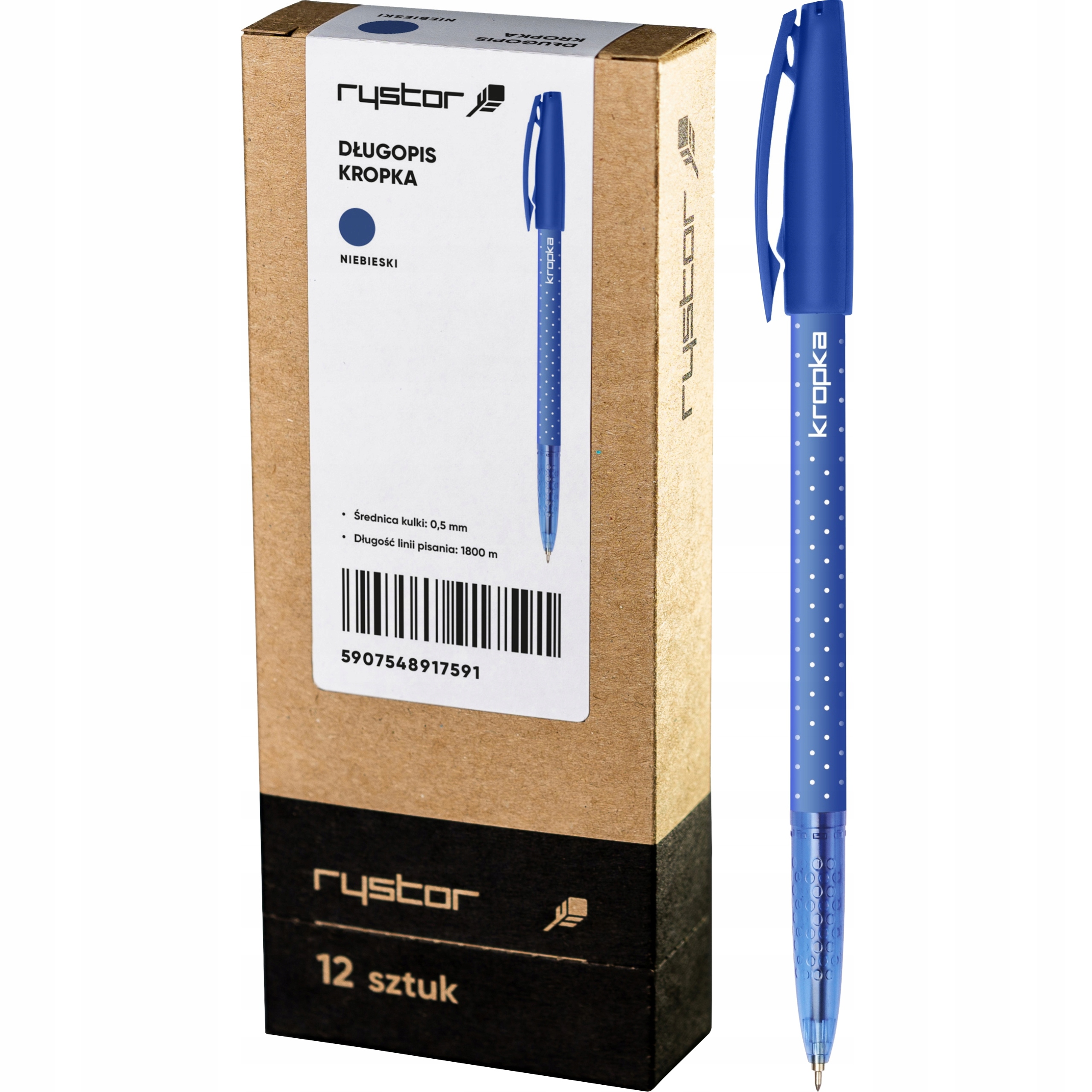 

Długopis Rystor Kropka 0,5mm niebieski 12 sztuk