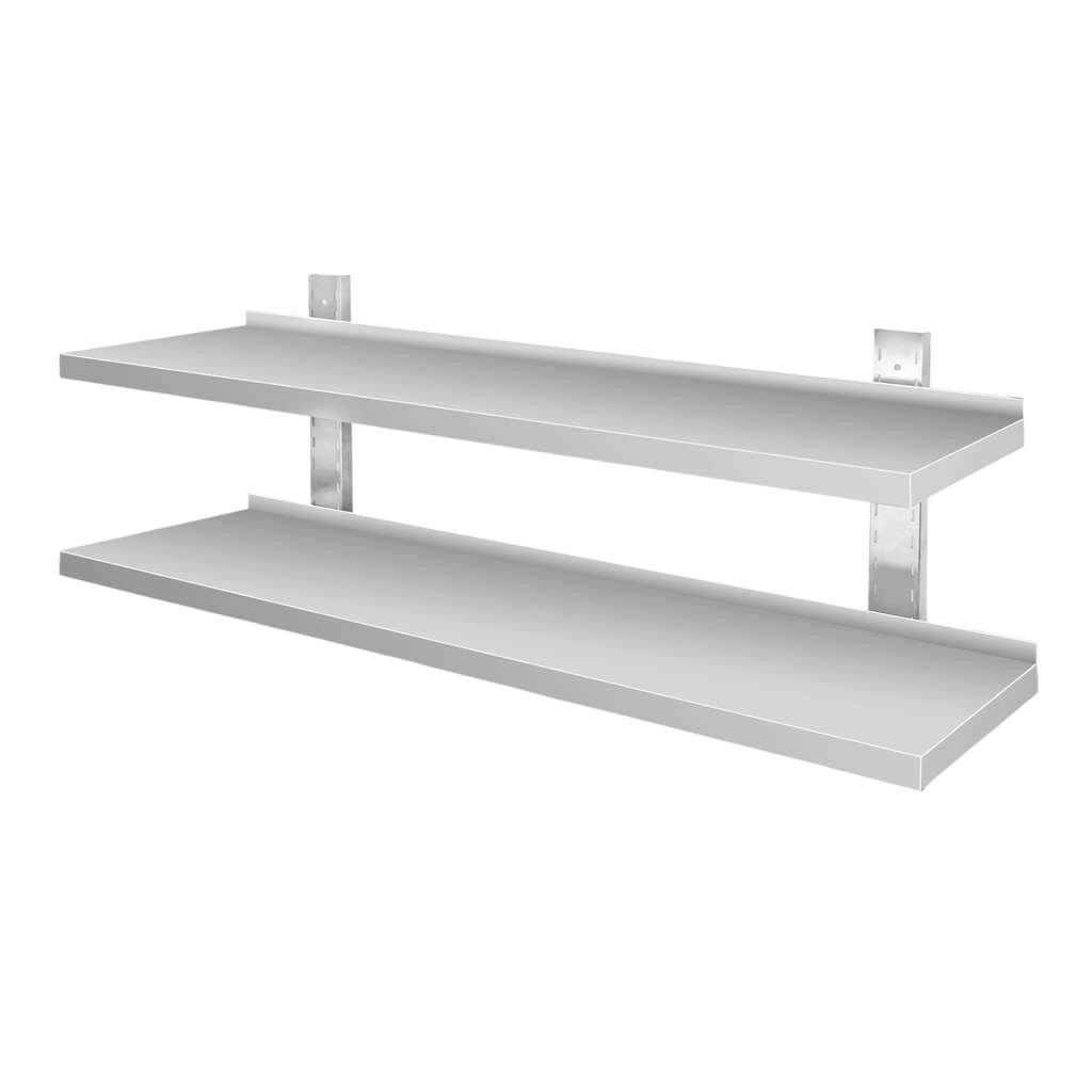 Dvojitá gastronomická závěsná police z nerezová ocel Mega-M 150 x 30 cm