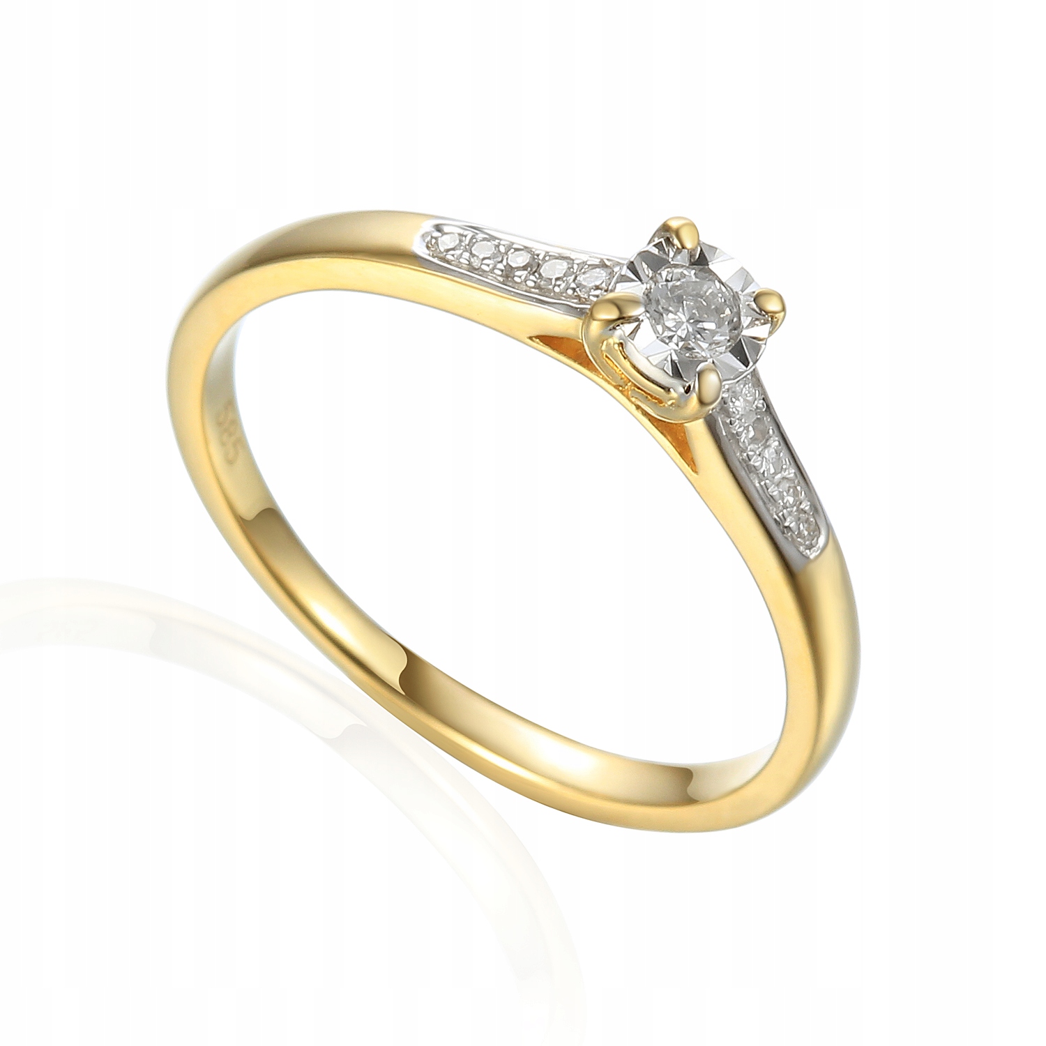 Prstýnek Au585 s diamanty R78035YW vel.9