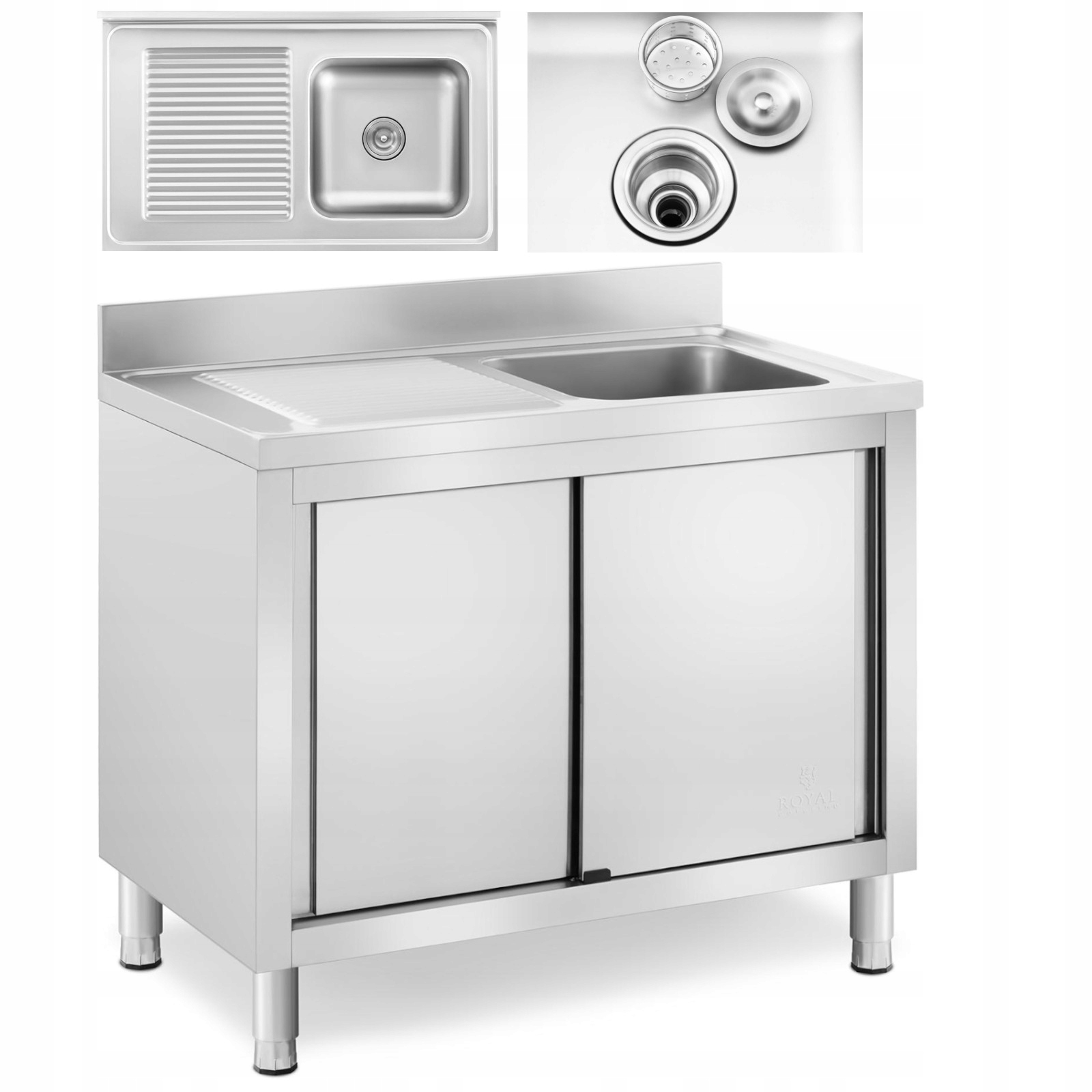 Dřez gastronomický dřez s skříňkou RC-IKS09 100x60x94 cm, pravý