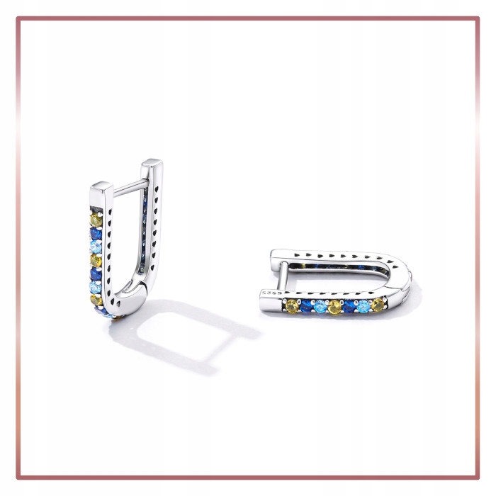Srebrne kolczyki LŚNIĄCE KOLOROWE KLAMERKI S925 Marka A.R. Silver