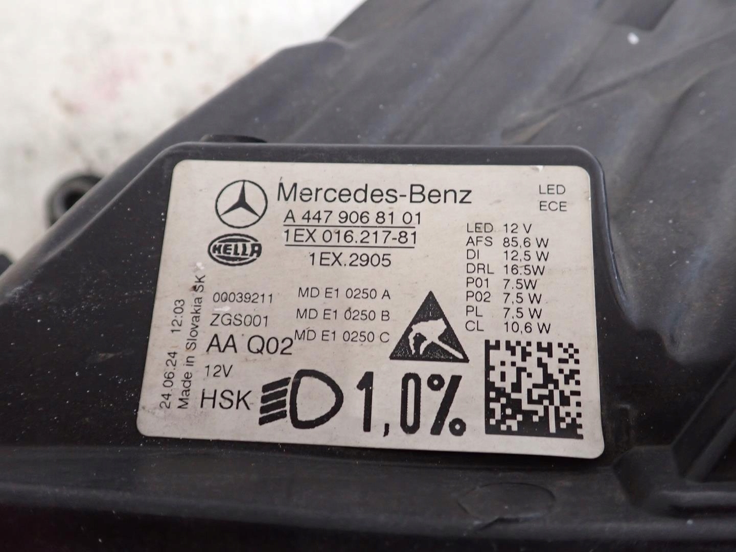 light front left MERCEDES VITO V-KLASA W447 2014- FULL LED A4479068101