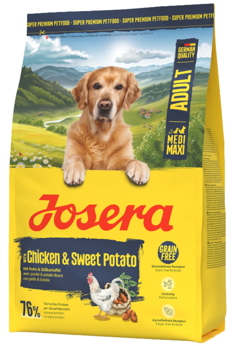 Levně Josera Adult Suché krmivo pro psa Medi+Maxi 3kg kuře batát