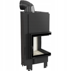 Wkład kominkowy kominek MBN 12 prawy BS szyb gięta Głębokość 547 mm