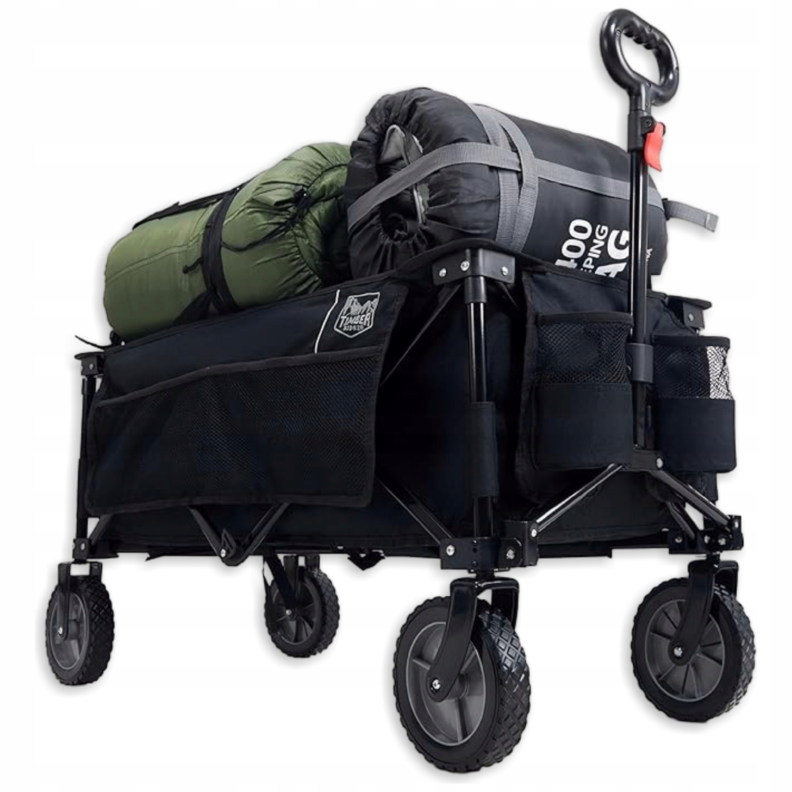 Skladací plážový vozík XXL Veľký kempingový, odolný, 100 kg, prenosný
