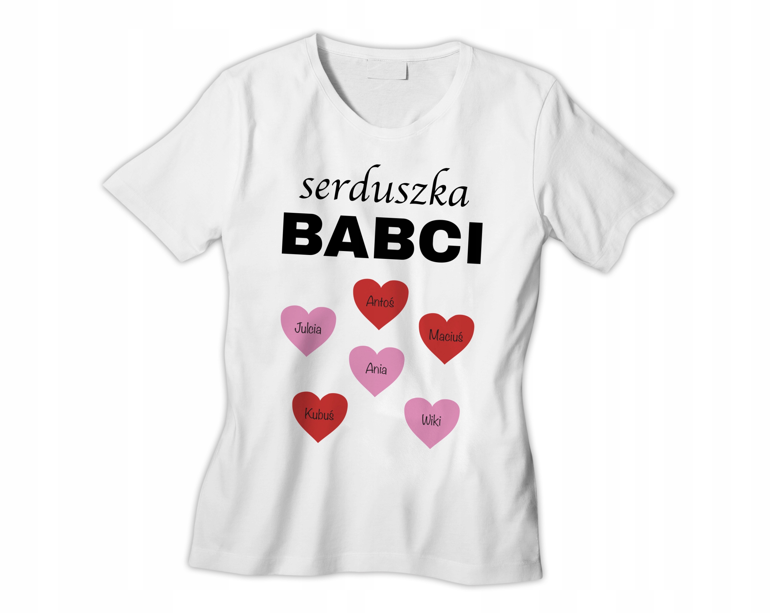 

Koszulka tshirt Dla Babci Dziadka imiona Serduszka