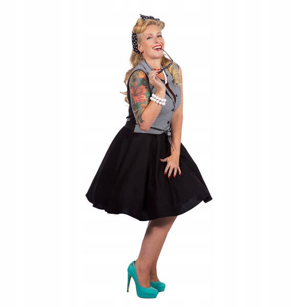 Kostým Rock'n'roll Pin Up Krata Černá Bílá Karneval M