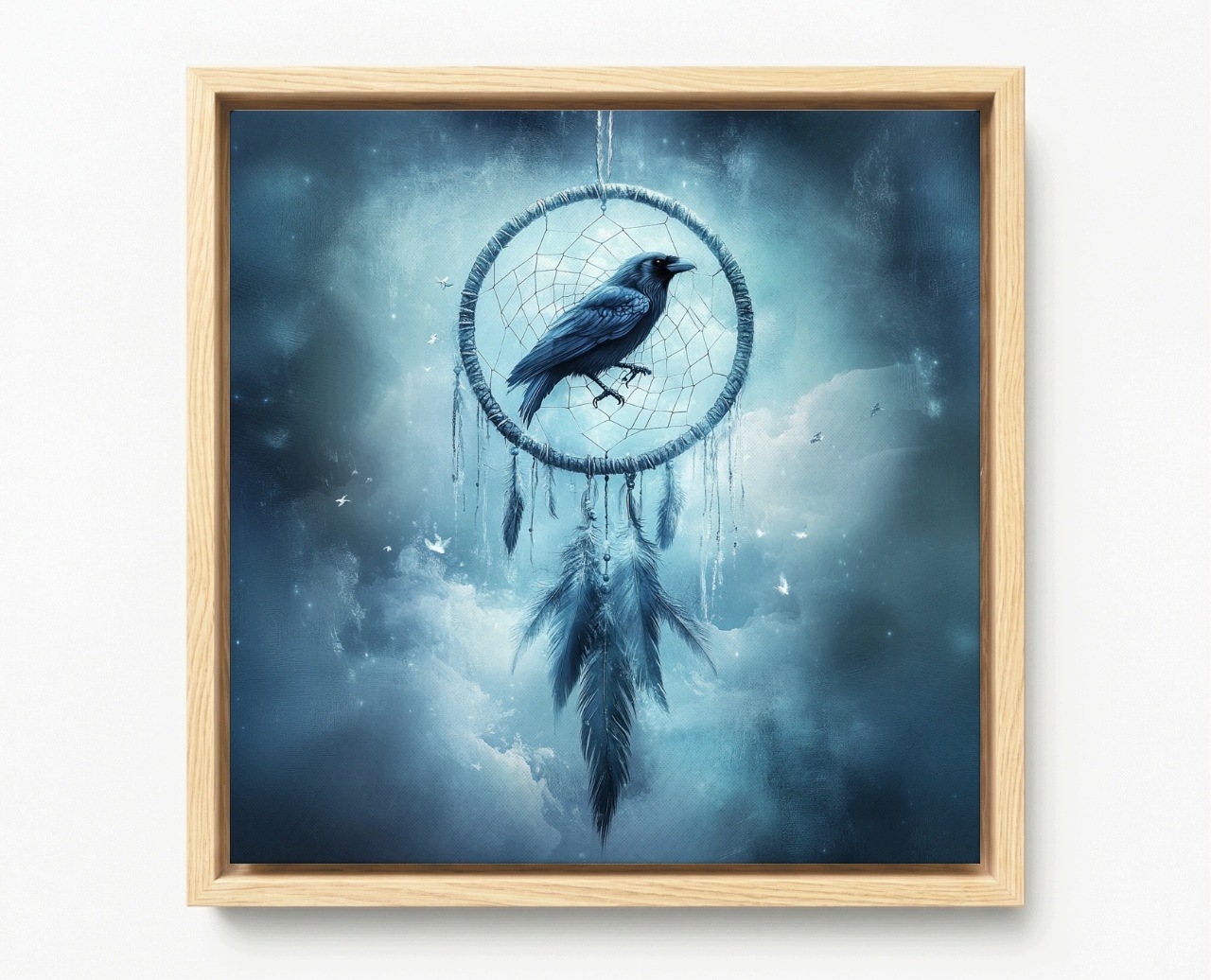 Obraz Rama American Box Lapač Snů Havran Pták Pera Fantasy Gothic 60x60