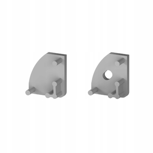 ZAŚLEPKI SREBRNE KOMPLET- DO PROFILU KĄTOWEGO P3-4