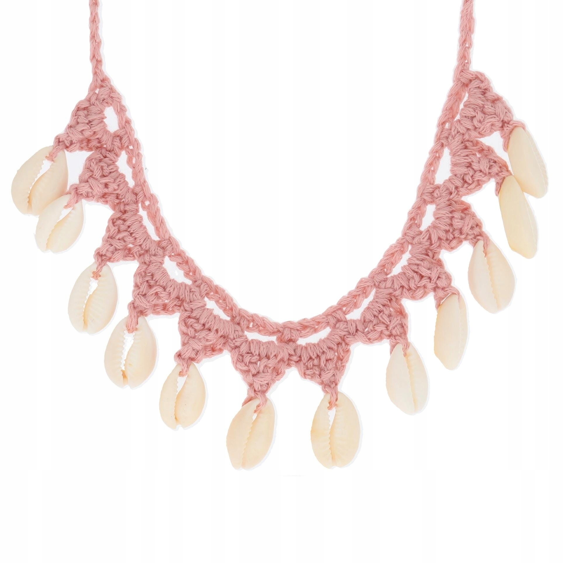 

Naszyjnik Choker Muszelki Kolor Różowy Szydełko