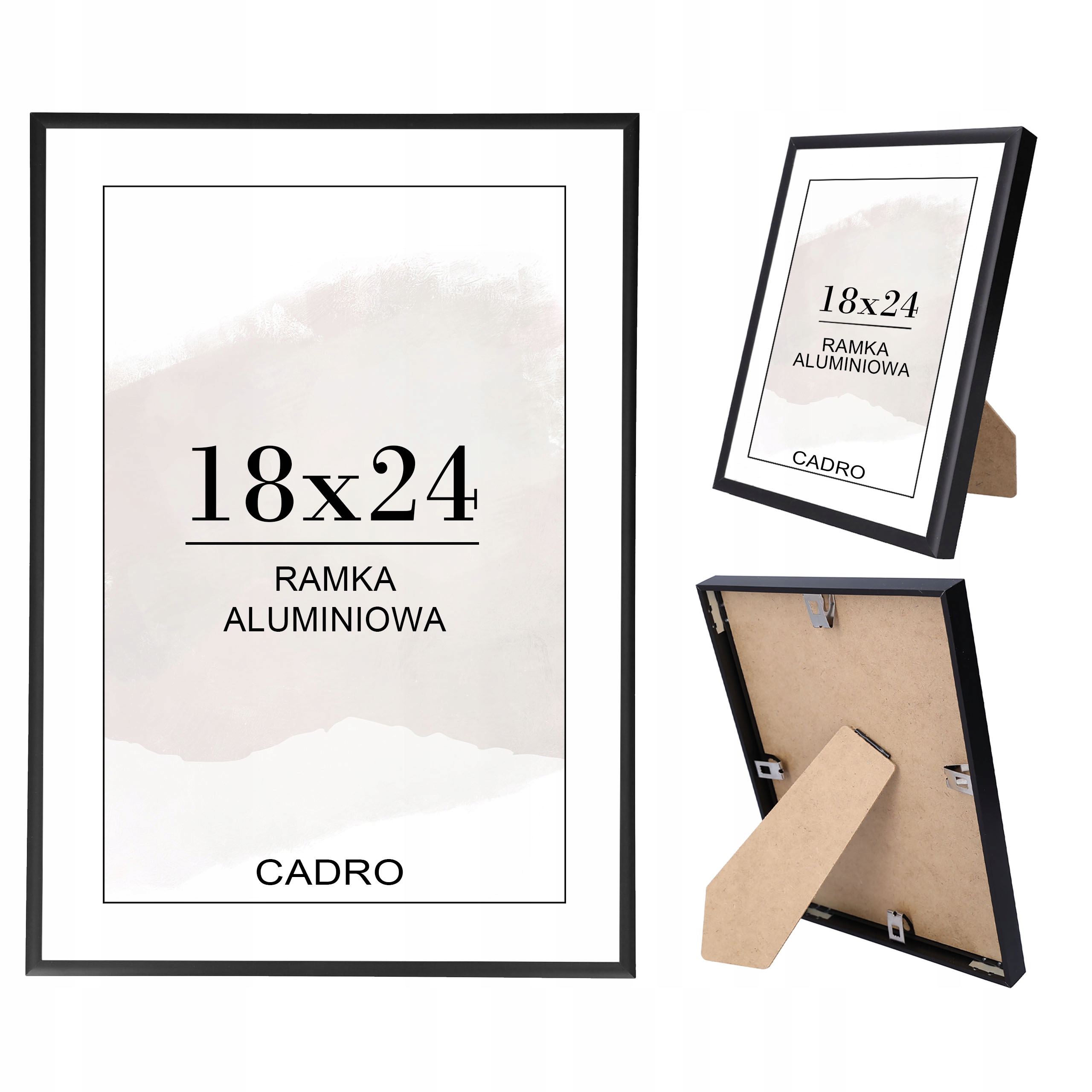 

Ramka na zdjęcia 18x24 ramki czarna aluminiowa
