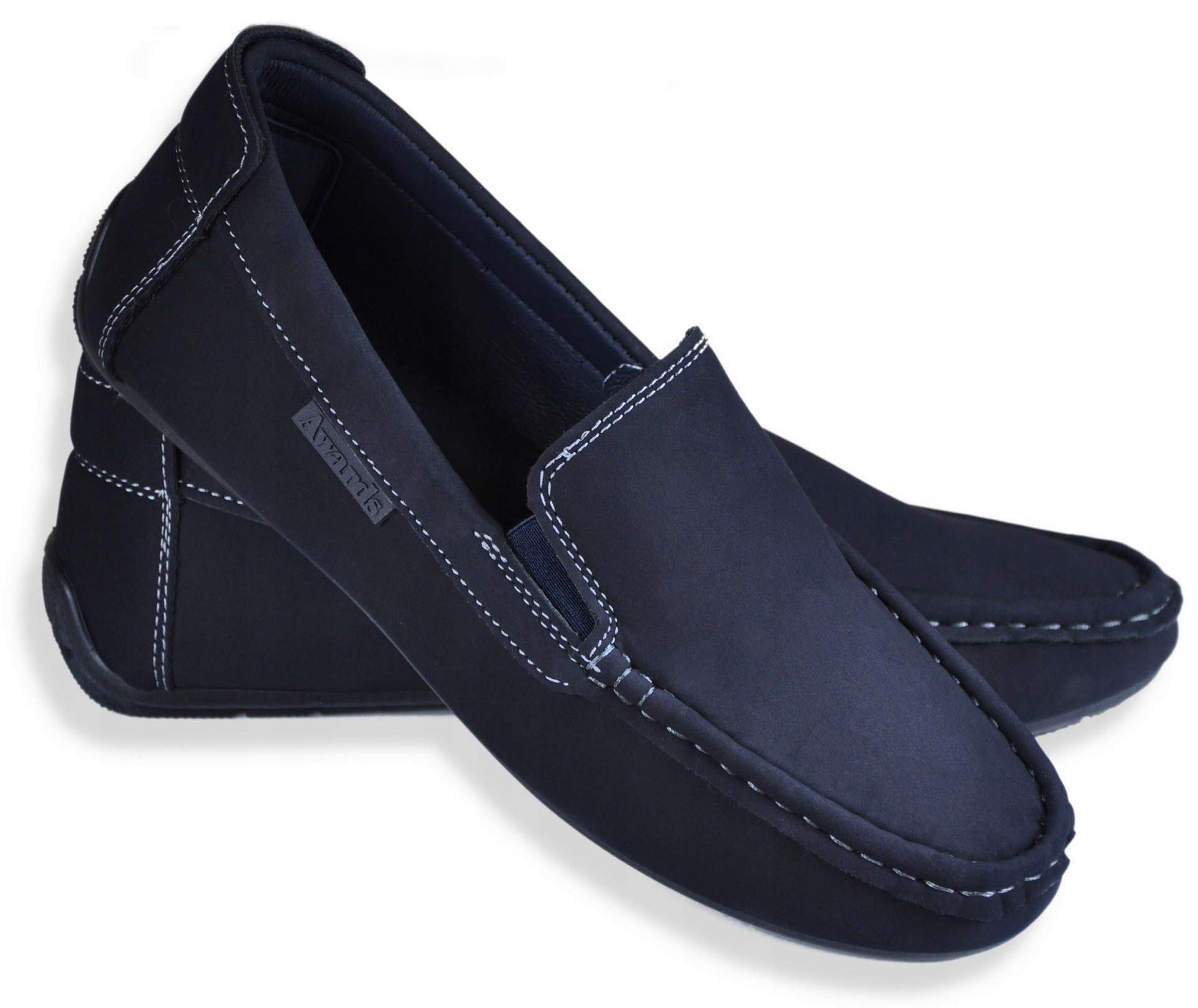 SANTO Mokasyny zgrabne wizytowe granat eleganckie (38 39 40) r 41