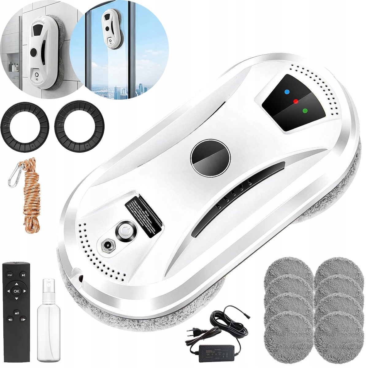 Robot Do Mycia Okien Szyb Luster Inteligentny Automat Myjący Okna 5600Pa