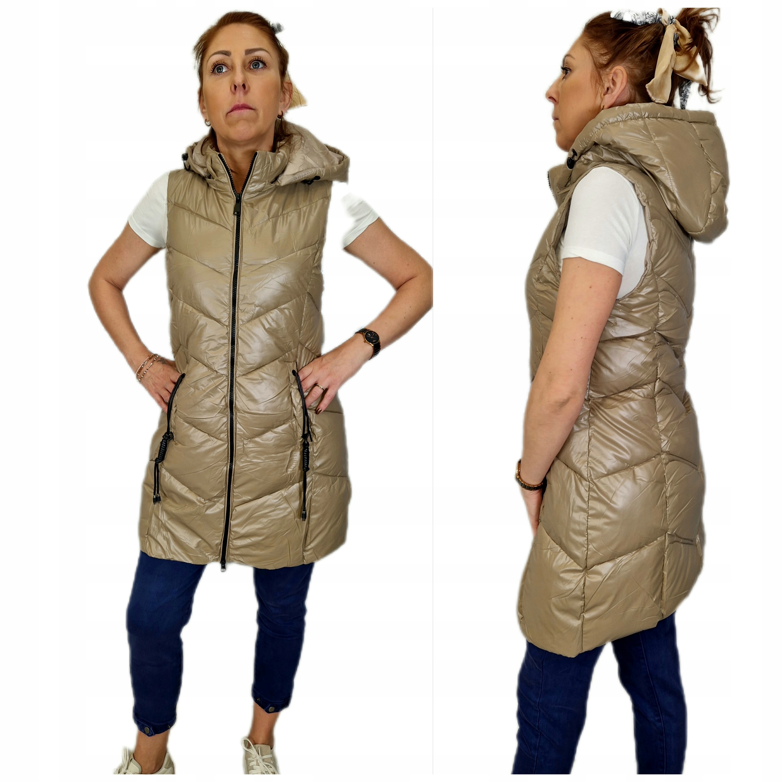 Dámská Vesta Vesta Prošívaná Béžová L