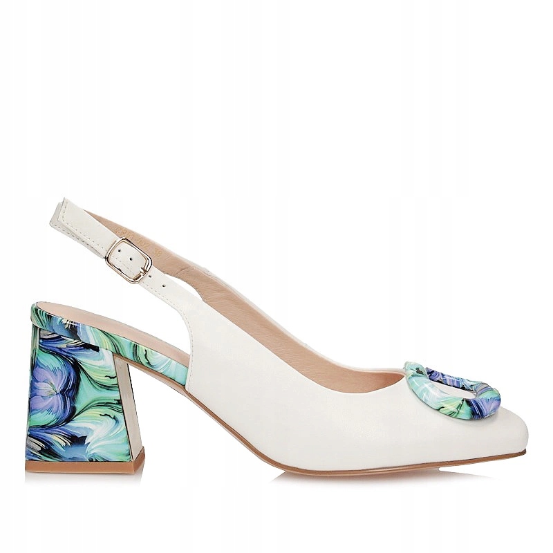 Dámské sandály S.Barski LZ61-2010 Blue kožené na podpatku