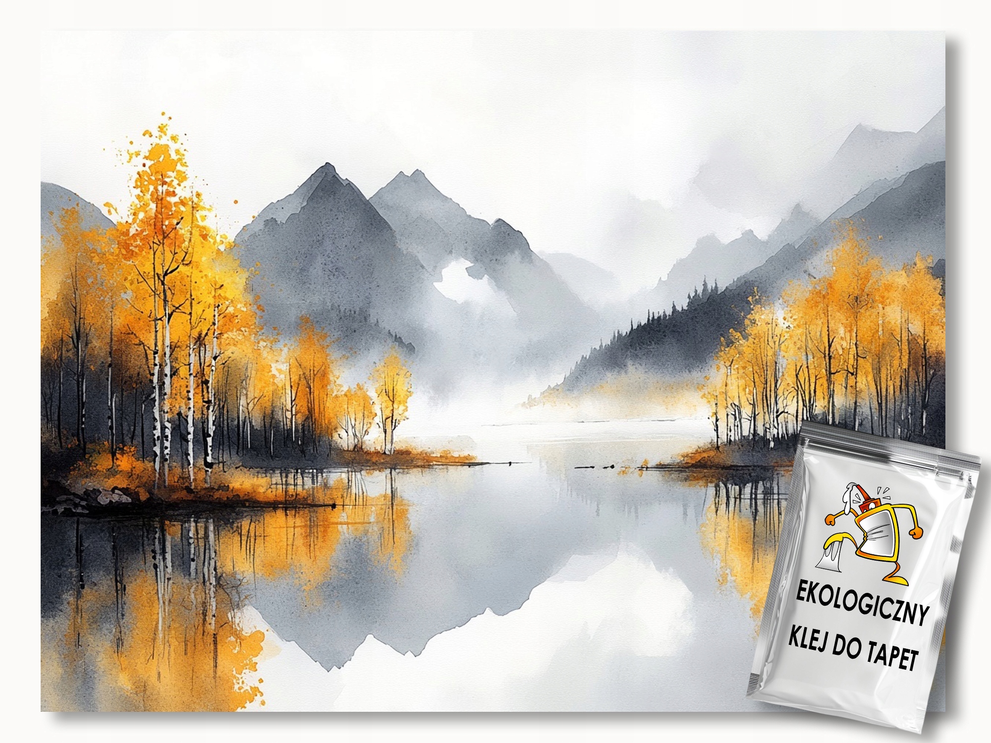 Fototapeta Flizelina Krajina Podzim Jezero Hory Stromy 200x140 110g