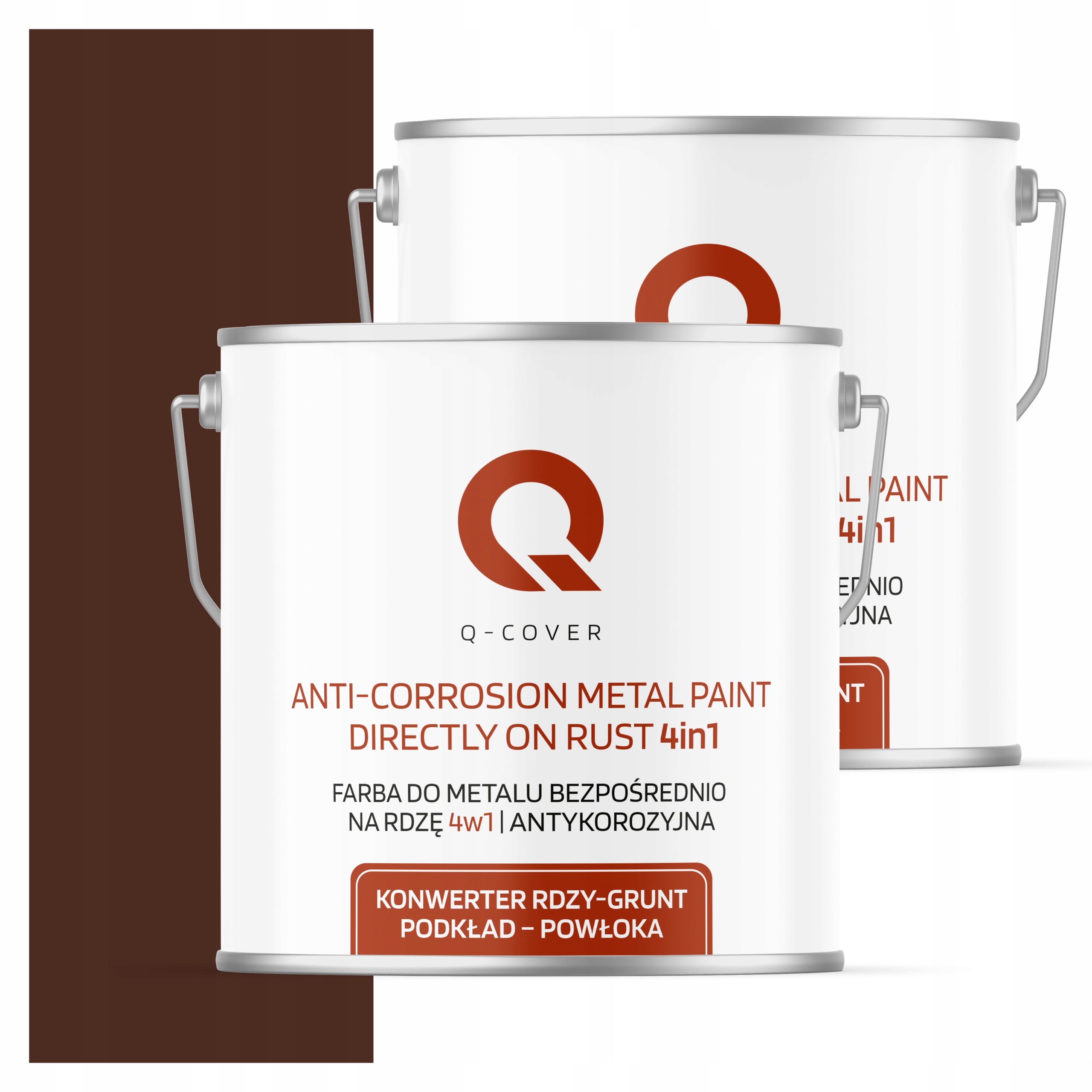 Farba Priamo na hrdzu Kov Aluminium Oceľ 5L 4v1 Satén Hnedá Teplá