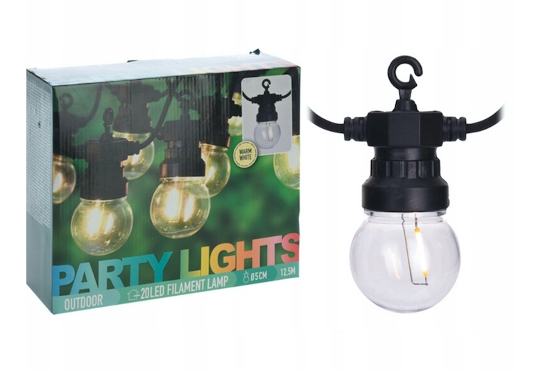 

Lampki Ogrodowe Żarówki Led Łańcuch Świetlny 12.5m