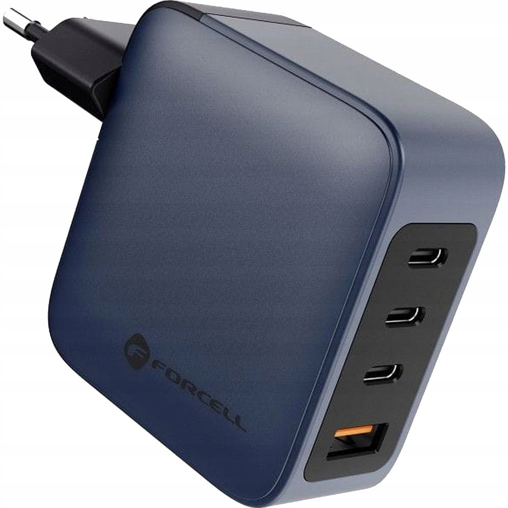 Síťová nabíječka GaN Forcell Usb-c Usb-a Qc Pd 100W, silná kostka, rychlá