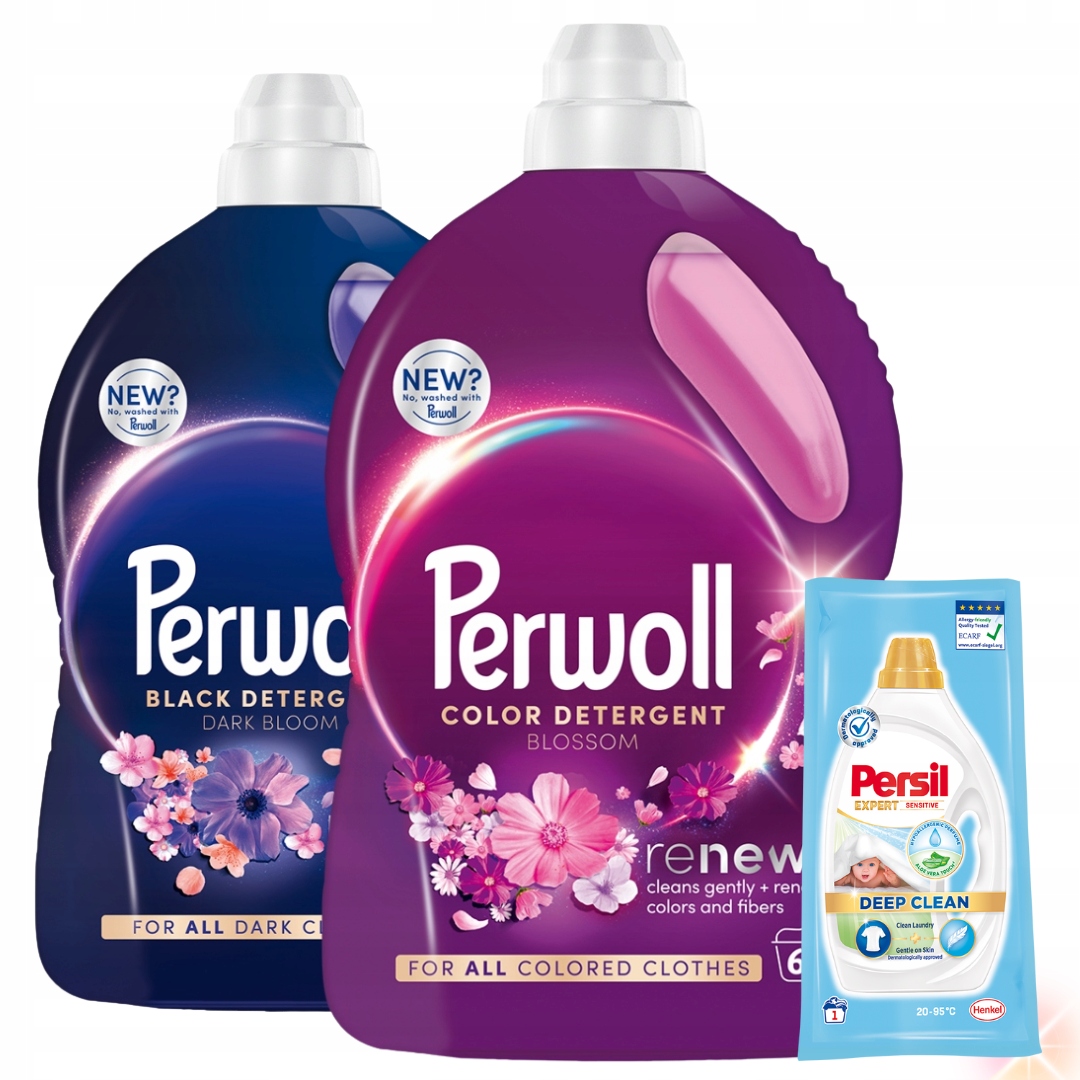 Perwoll Renew Dark Bloom Blossom Tekutý prací prostředek Mix 2x3 l 120 praní Dárek