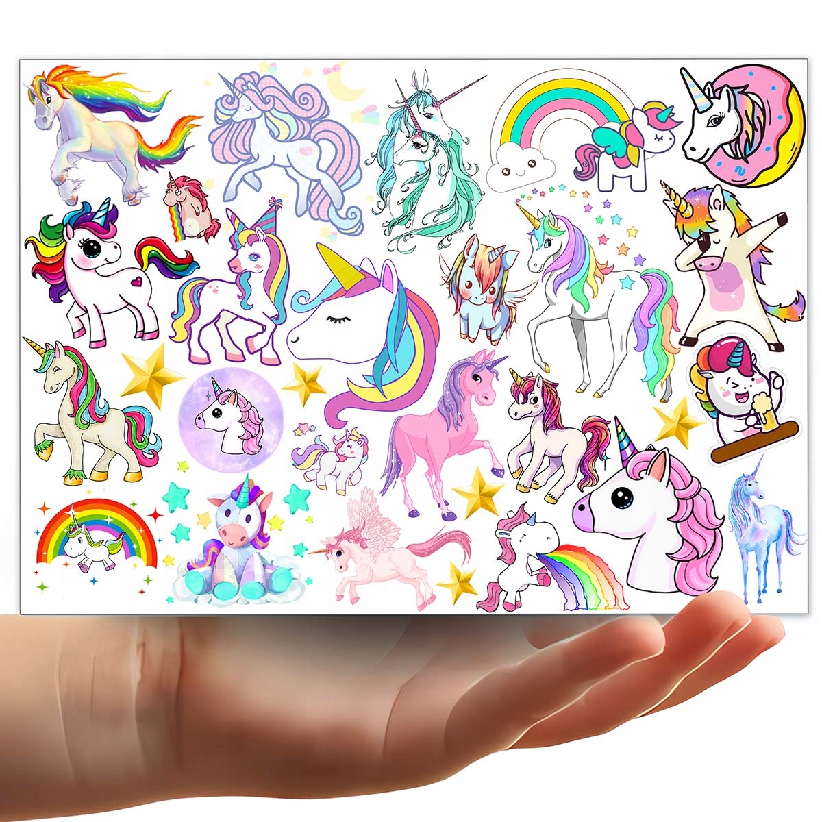 TATUAŻE ZMYWALNE DLA DZIECI DZIECIĘCE JEDNOROŻCE UNICORN WZORY JAKOŚĆ Marka bez marki